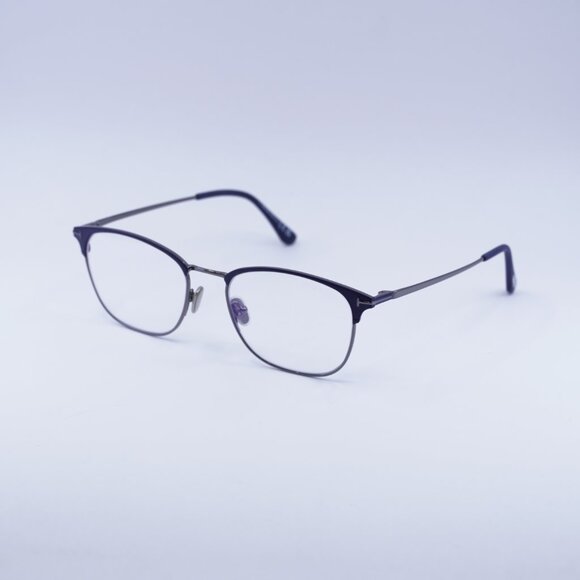 Tom Ford FT5750-B 091 Eyeglasses Blue/Ruthenium 54mm Square Frame - Picture 6 of 8